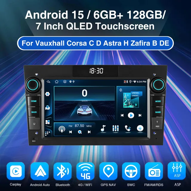 ESSGOO Car Stereo AZ0001 Autoradio 7 Zoll QLED für Opel