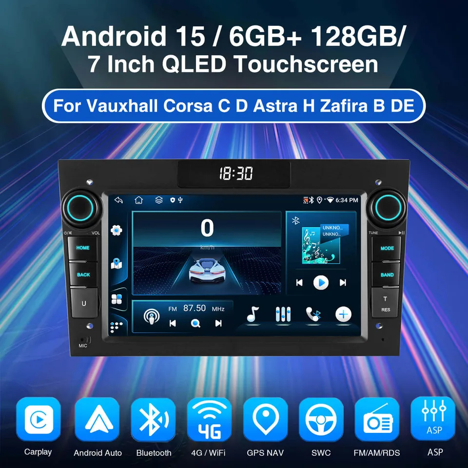 ESSGOO Car Stereo AZ0001 Autoradio 7 Zoll QLED für Opel