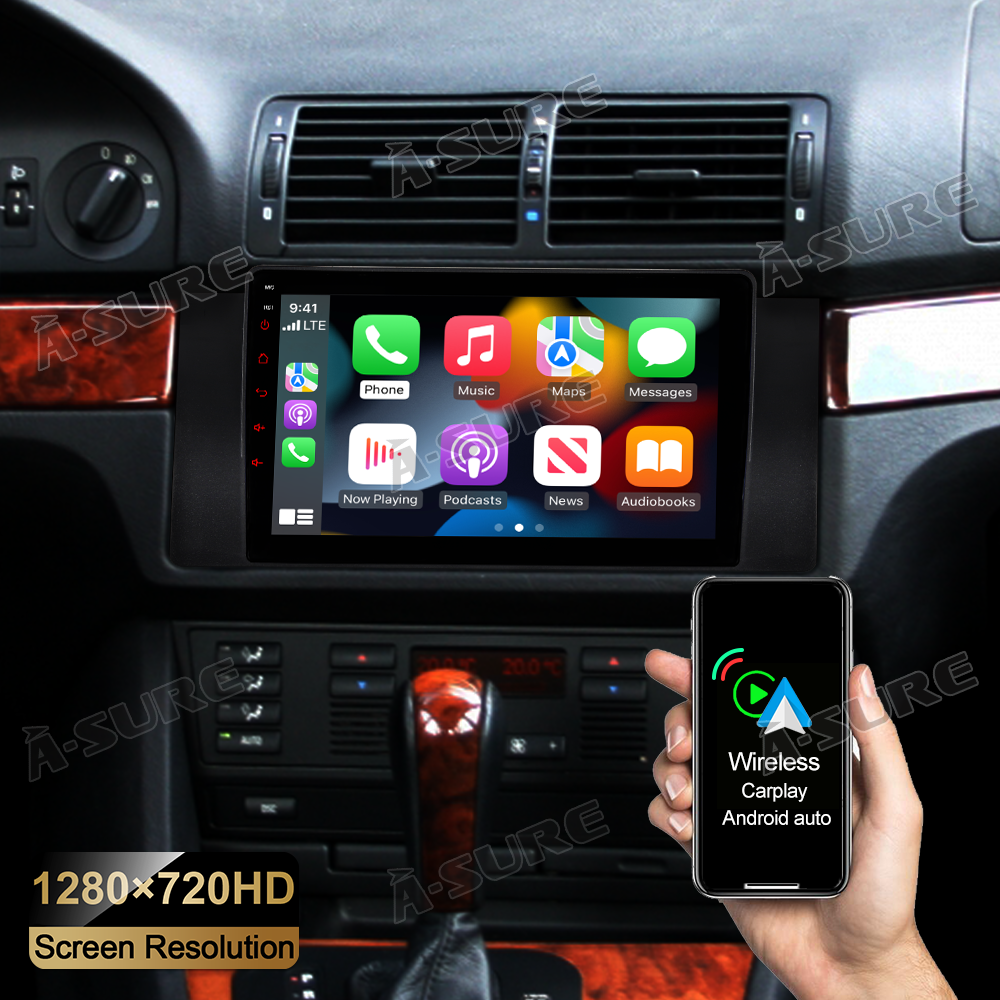 A-Sure GPS 8-Kern 64GB Autoradio BMW E39 Android Auto CarPlay 4G
