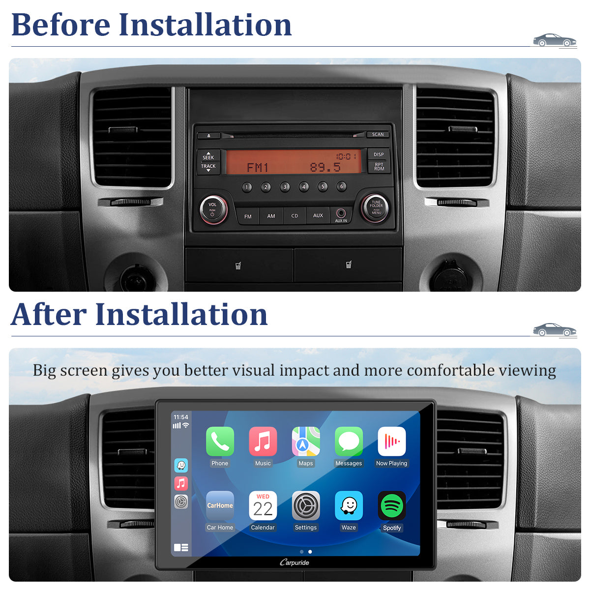 Carpuride Car Smart Stereo YT09S Autoradio 9-Zoll CarPlay
