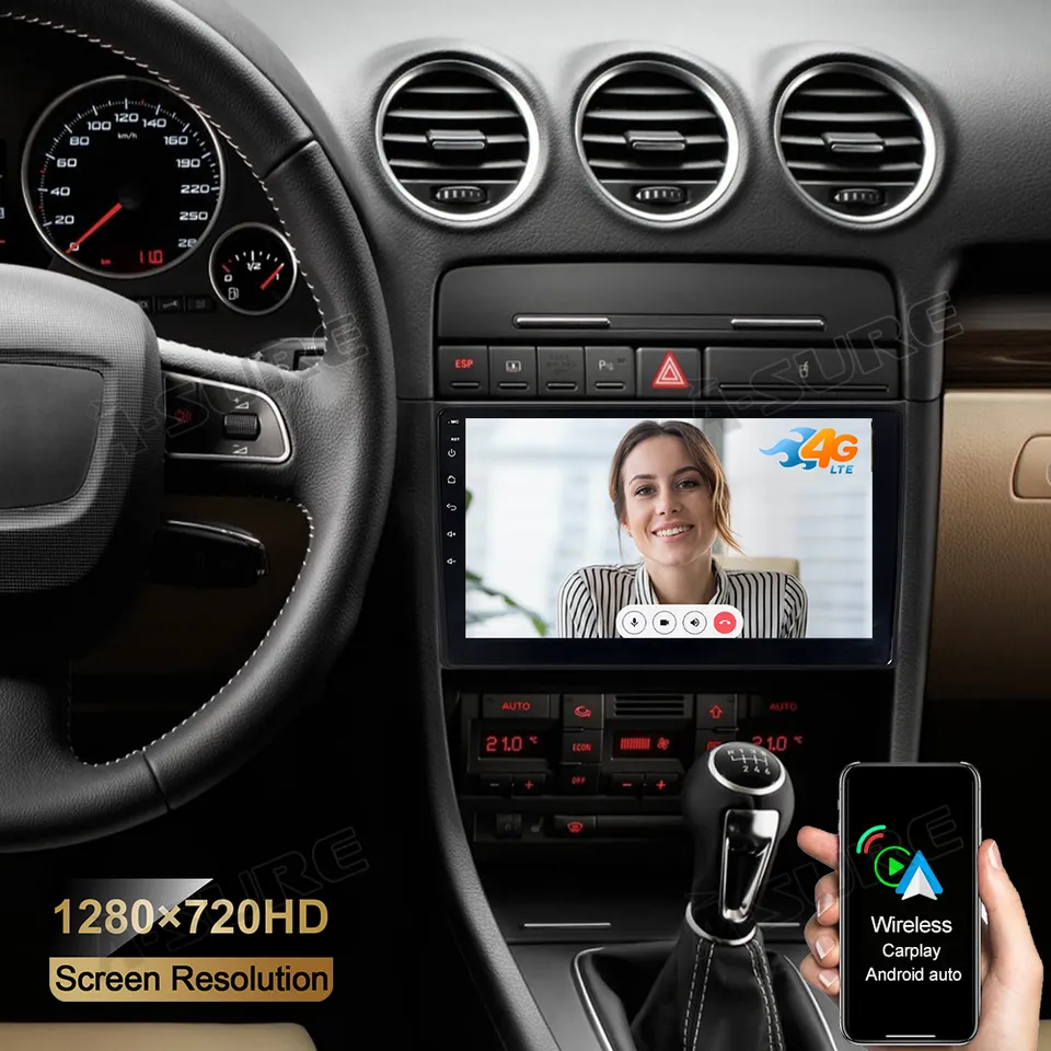 A-Sure GPS Autoradio 9 Zoll Android 10 Audi A4 4+64GB 4G
