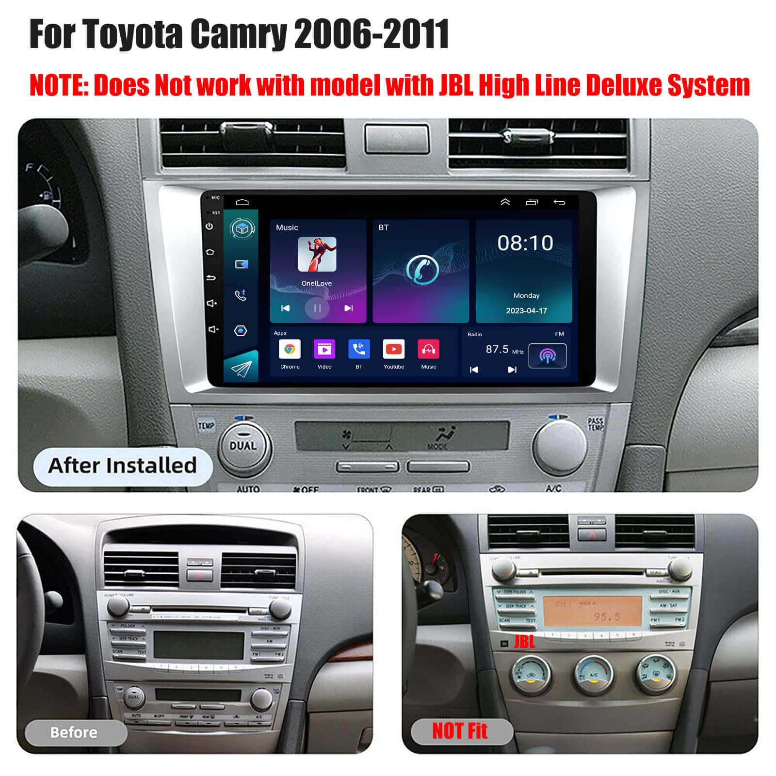ESSGOO Car Stereo Camry Autoradio 9 Zoll Android 12 Standard