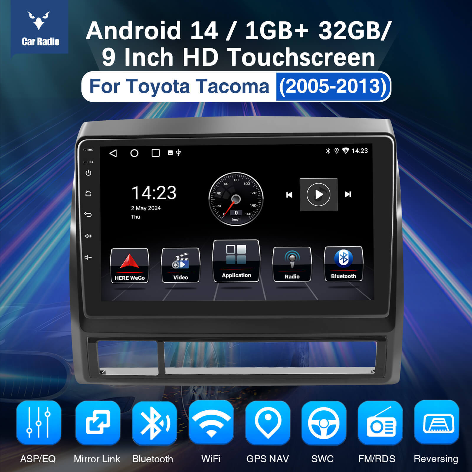 ESSGOO Car Stereo AR9001 Autoradio 2 DIN für Toyota Tacoma 05-13