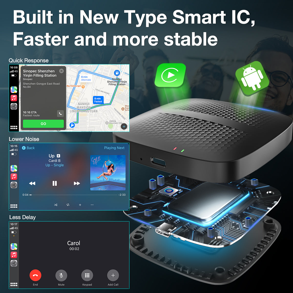 Carpuride H01 AI Box Android 11 CarPlay Adapter 3in1