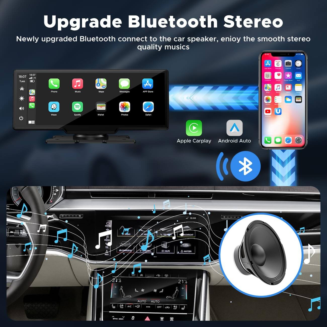 LAMTTO RC06 CarPlay Display 9,26 Zoll Dual Kamera