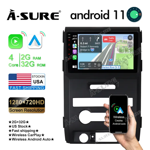 A-Sure Ford F-150 Autoradio 9 Zoll 2+32GB Carplay