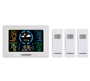Blaupunkt WS40WH Wetterstation Funk mit 3 Sensoren weiß