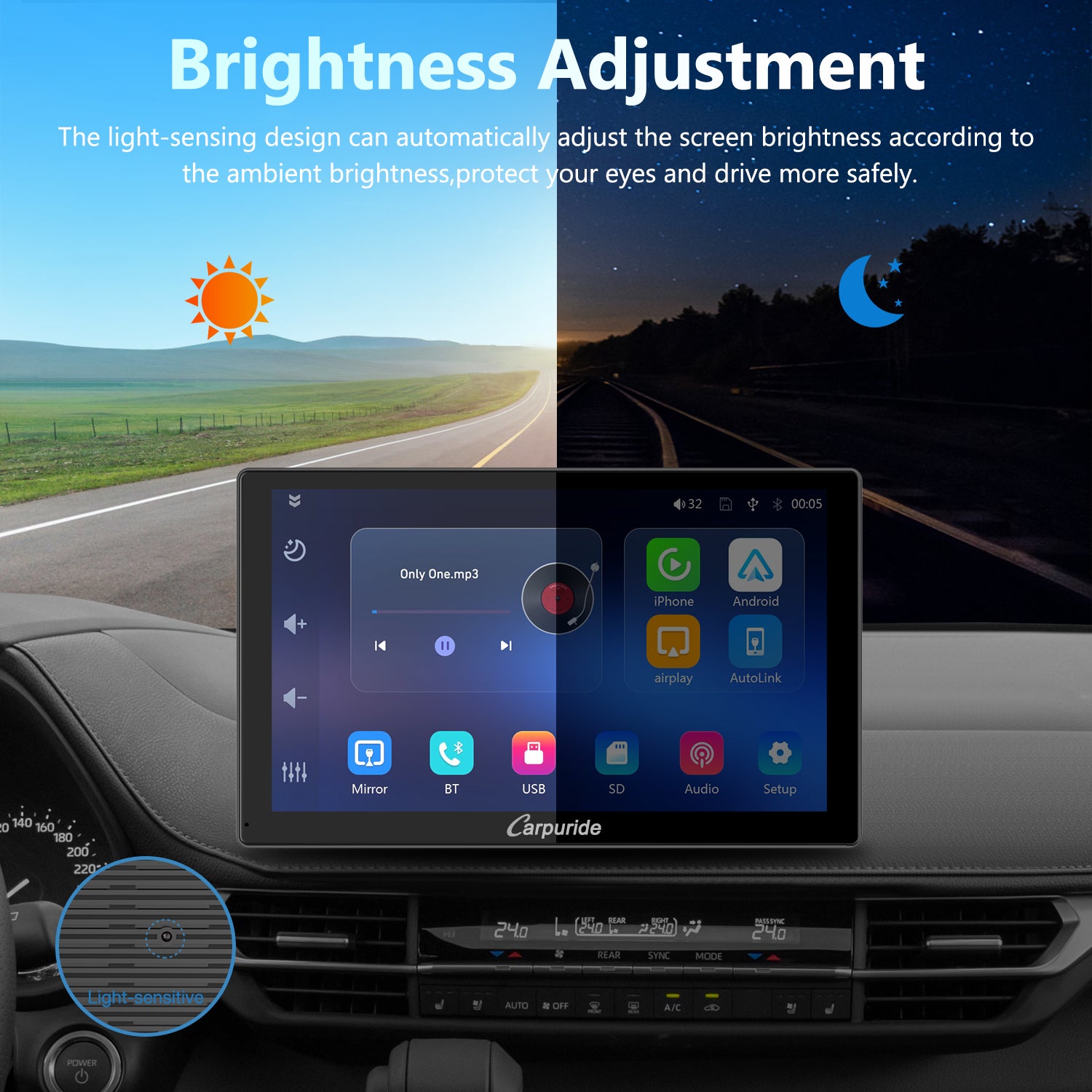 Carpuride Car Smart Stereo C98 CarPlay-Display 9 Zoll