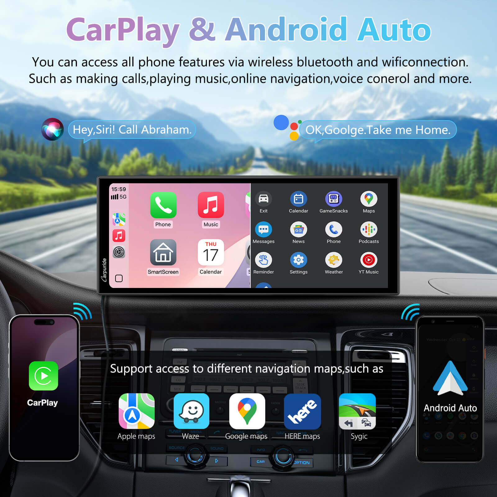 Carpuride W125A 10,25 Zoll CarPlay-Display Dashcam 4K