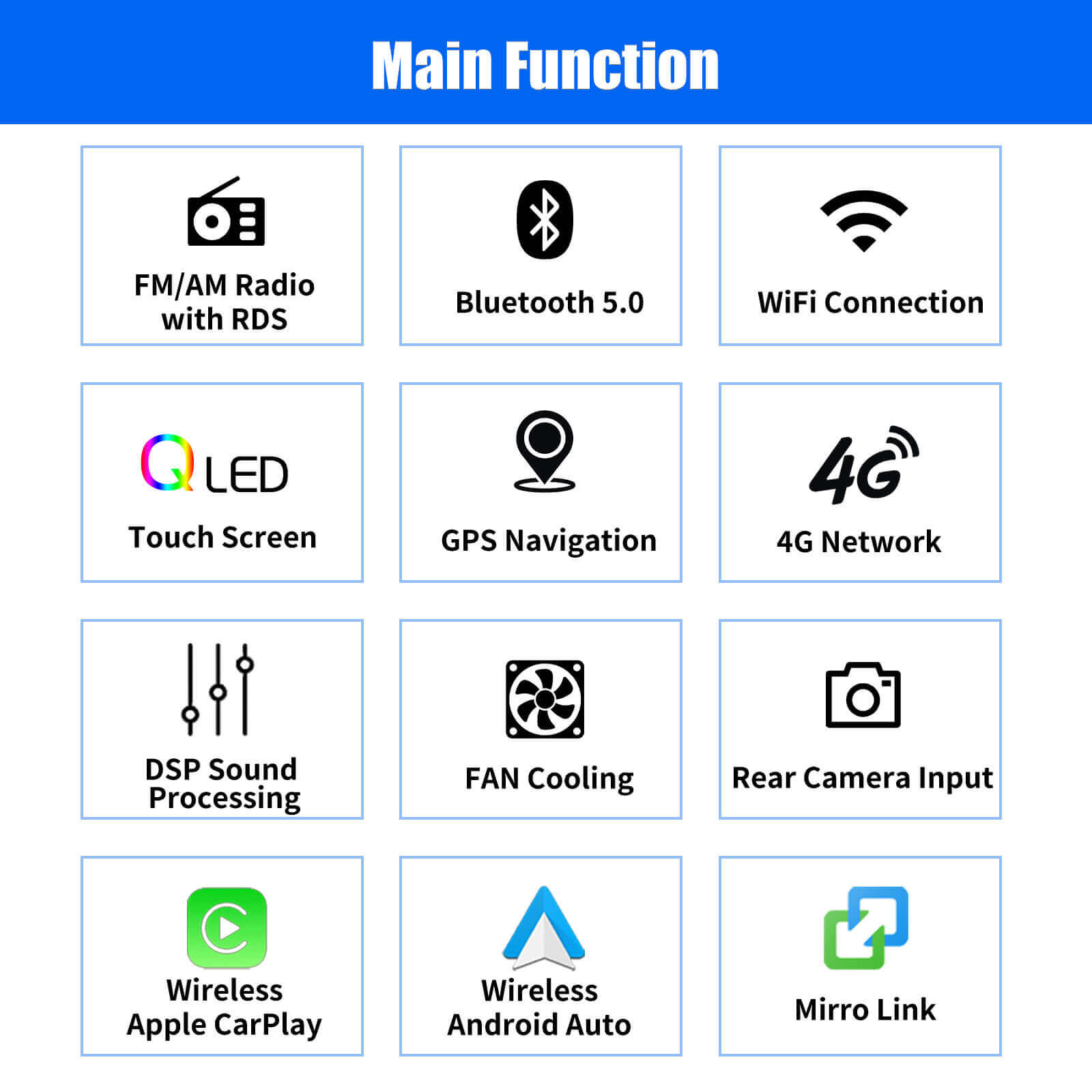 ESSGOO AR1001 2-DIN Autoradio 10,1 Zoll QLED CarPlay