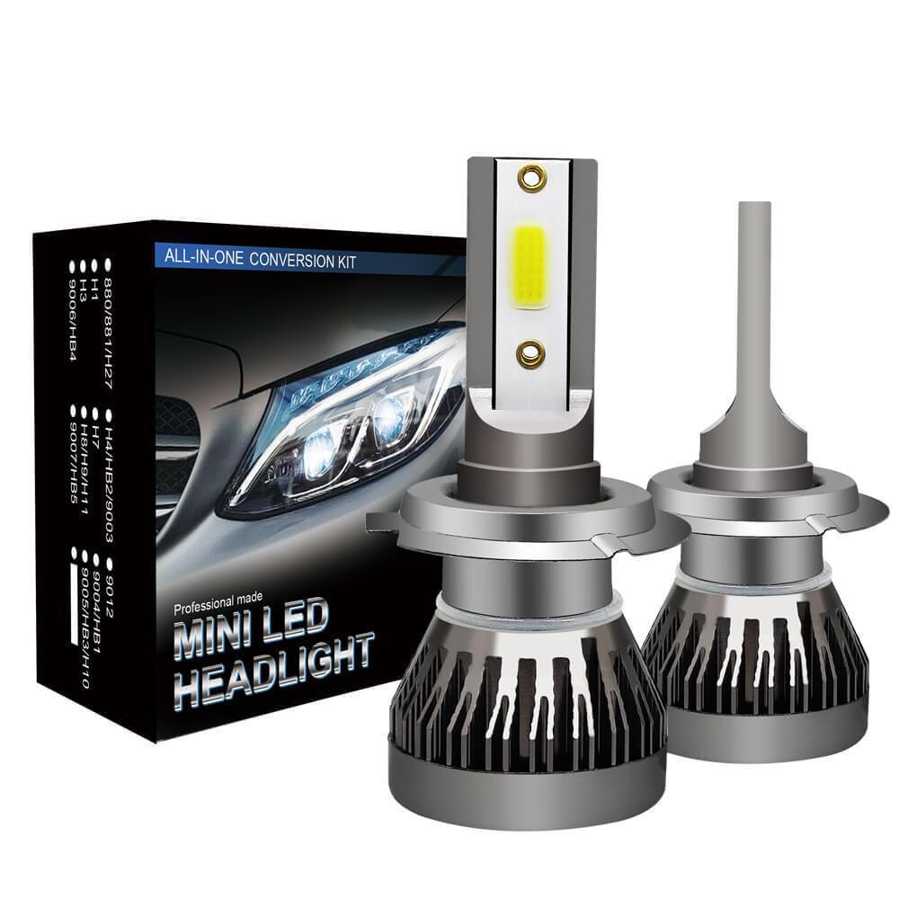 ESSGOO Mini LED Scheinwerfer H7 Birne 6000K 2 Stück