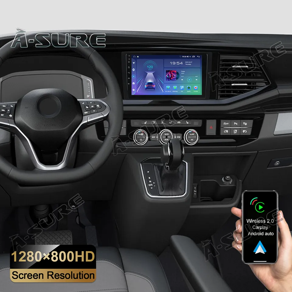 A-Sure GPS 9 Zoll 2+32GB Autoradio VW T6.1 Transporter CarPlay