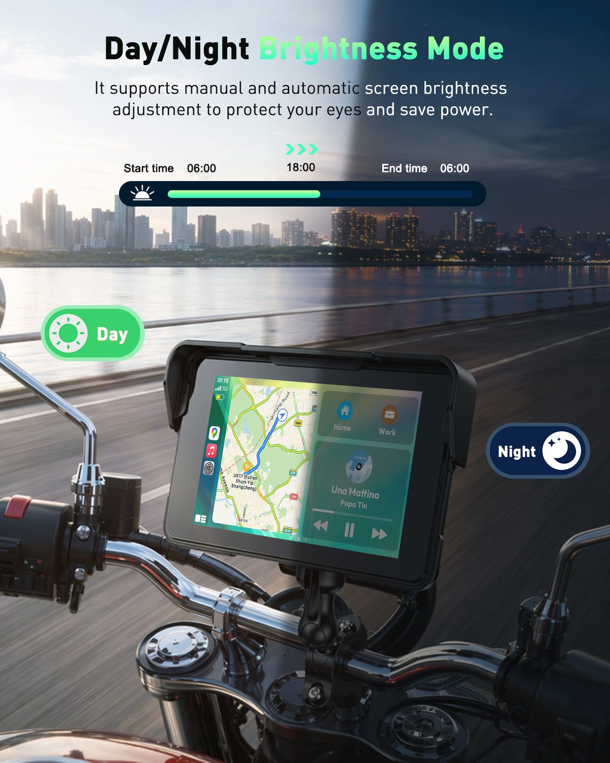 ESSGOO E10 Motorrad Navi 5 Zoll CarPlay Display