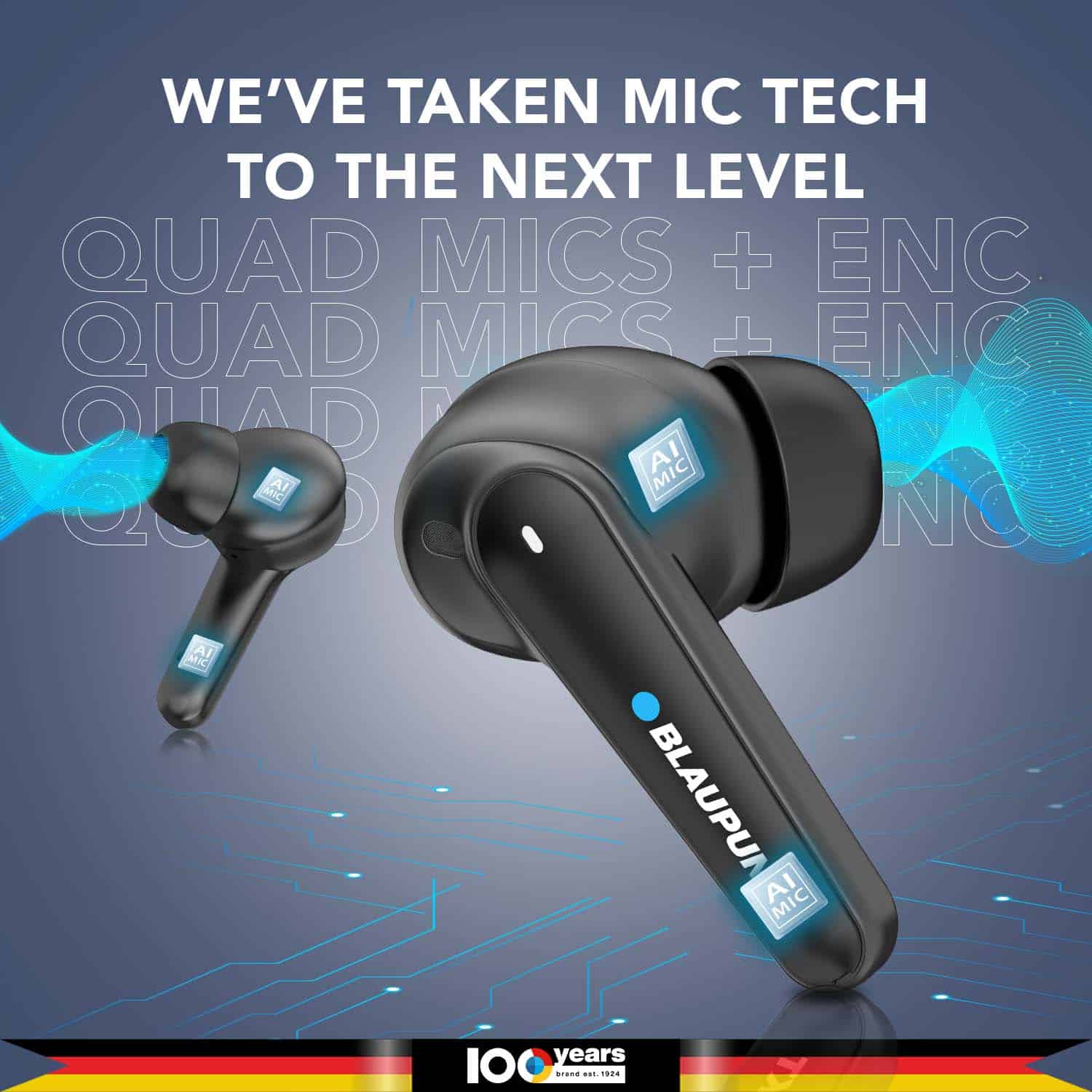 Blaupunkt BTW300 Moksha True ANC Earbuds Schwarz