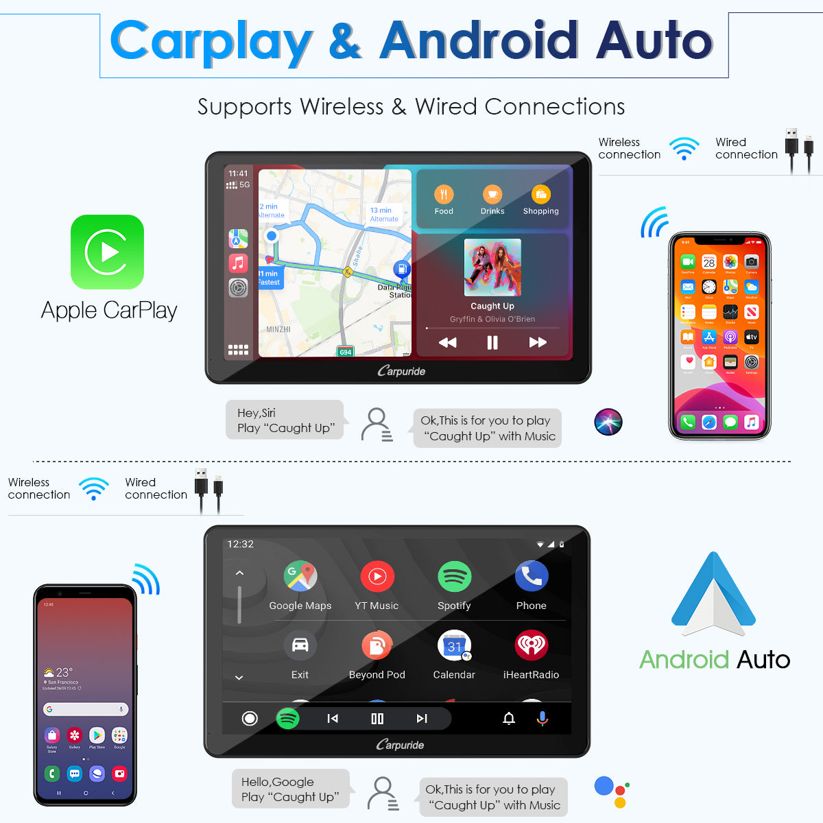 Carpuride Car Smart Stereo W101 Autoradio 10,1 Zoll Lenkradsteuerung