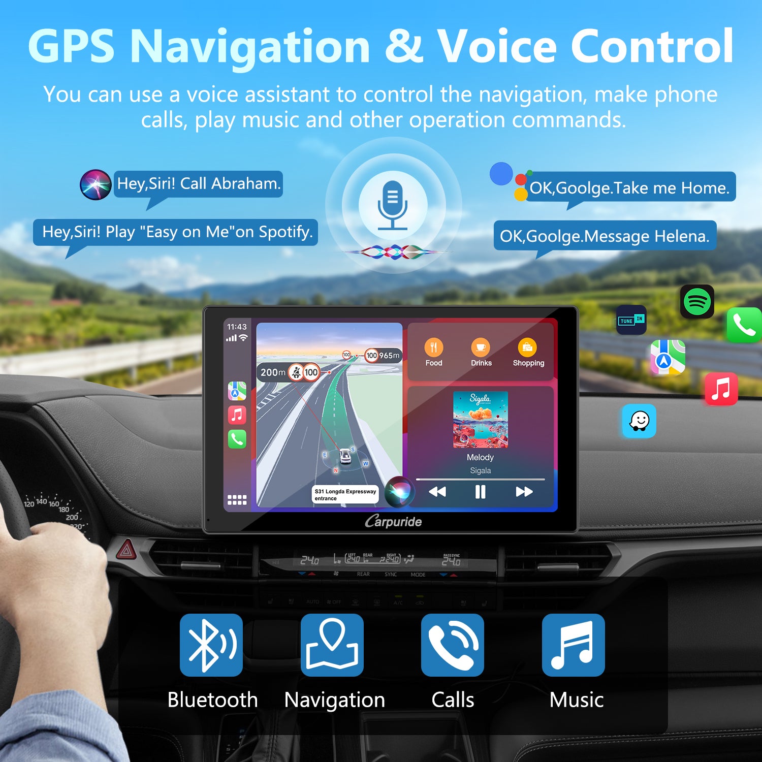 Carpuride Car Smart Stereo C98 CarPlay-Display 9 Zoll