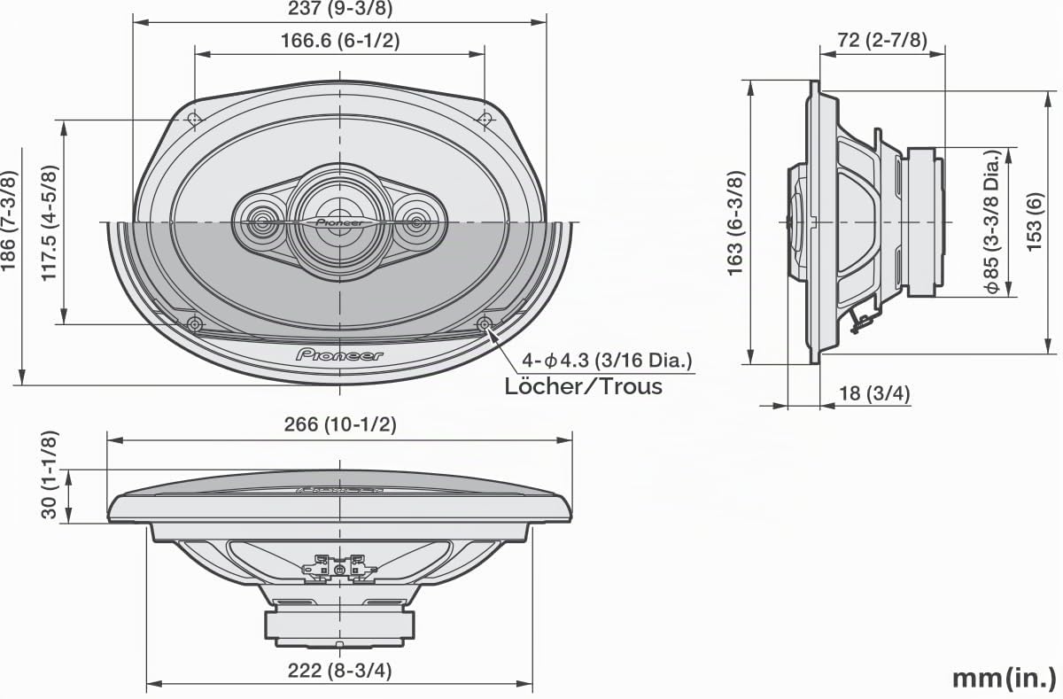 Pioneer TS-A6971F Auto Lautsprecher 6x9" 600W 4-Wege Set
