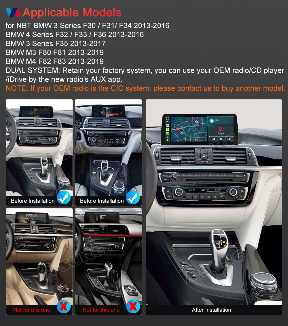 A-Sure GPS 12,3 Zoll Autoradio BMW F30 NBT 4+64GB CarPlay