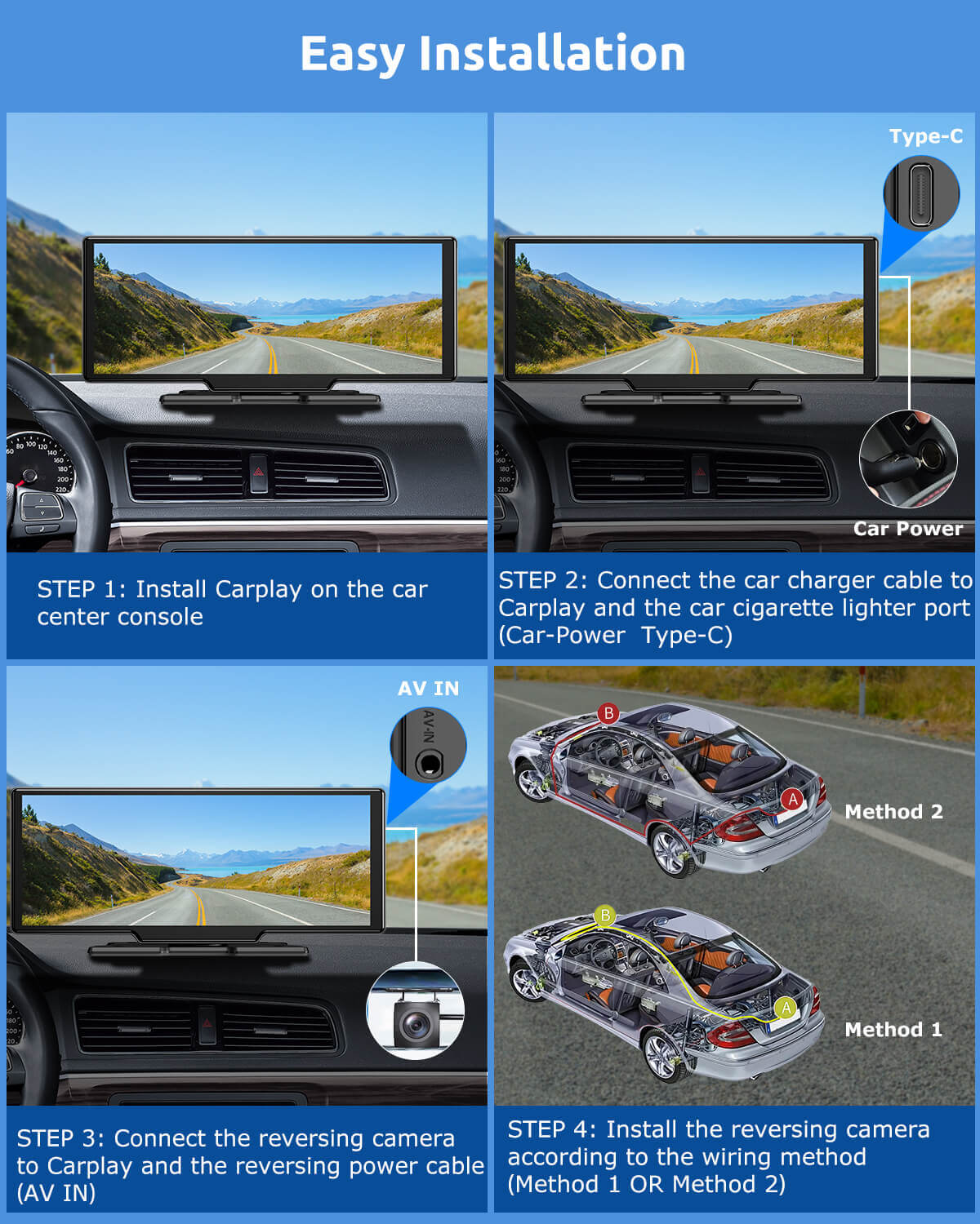 ESSGOO Dash Cam CarPlay 1026SCP CarPlay-Display 10,26 Zoll