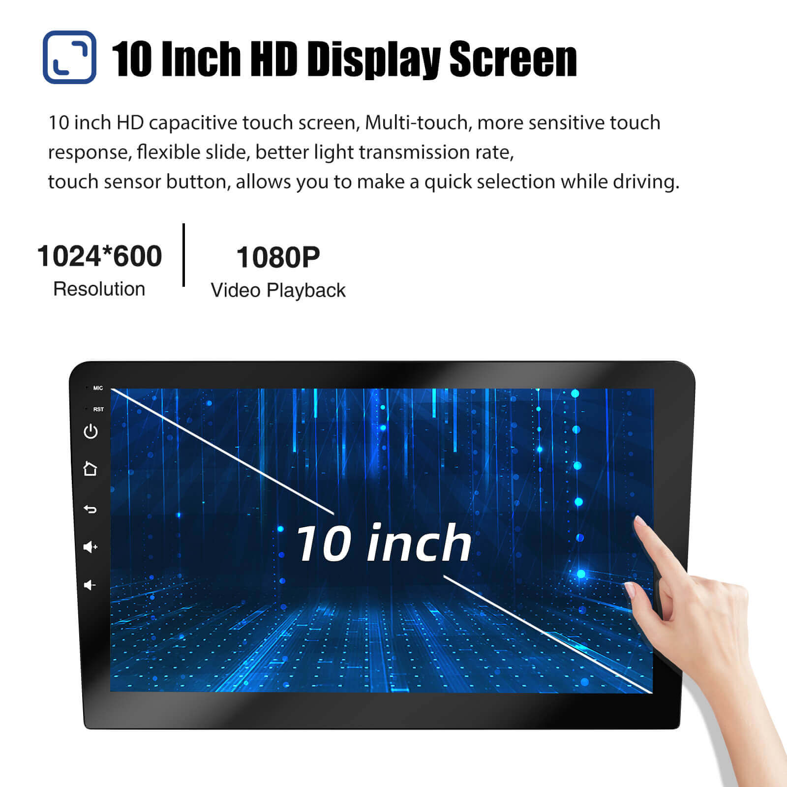 ESSGOO Car Stereo AR1001 MP5 Autoradio 10 Zoll Android 15 IPS