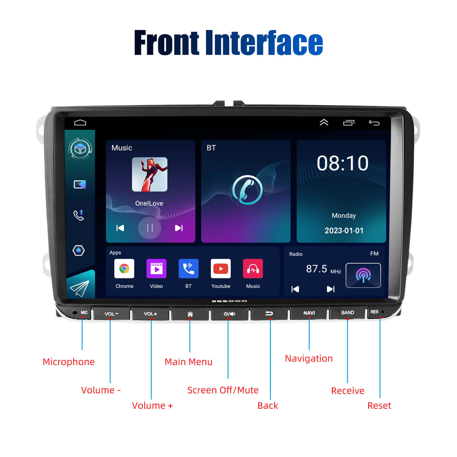 ESSGOO Car Stereo AR9002 Autoradio 9 Zoll für VW