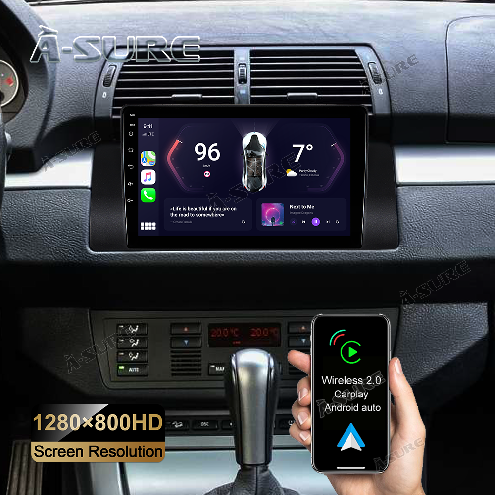 A-Sure Android 12 Autoradio BMW E39 E53 X5 2+32GB CarPlay