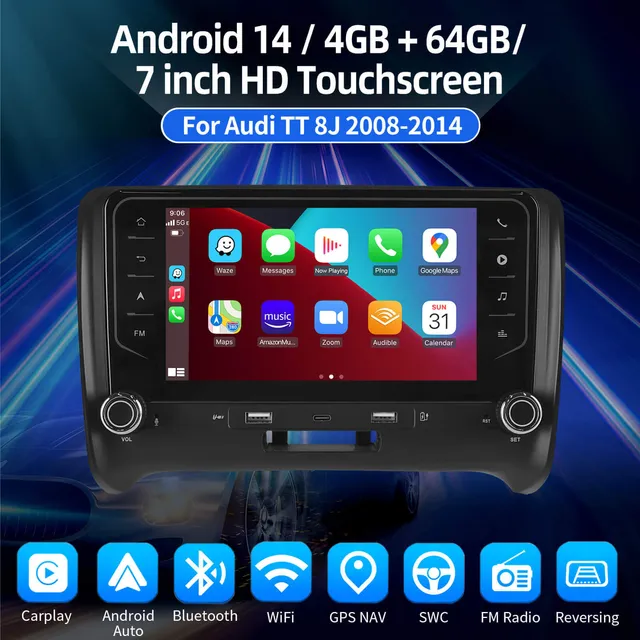 ESSGOO Car Stereo AR7001 Autoradio 7 Zoll Audi TT 8J