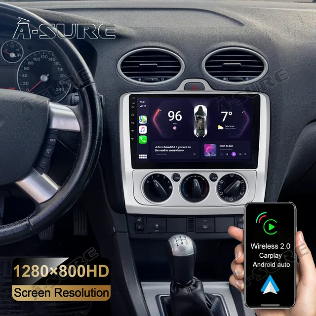 A-Sure GPS Autoradio Ford Focus Mk2 CarPlay 2+32GB 9 Zoll