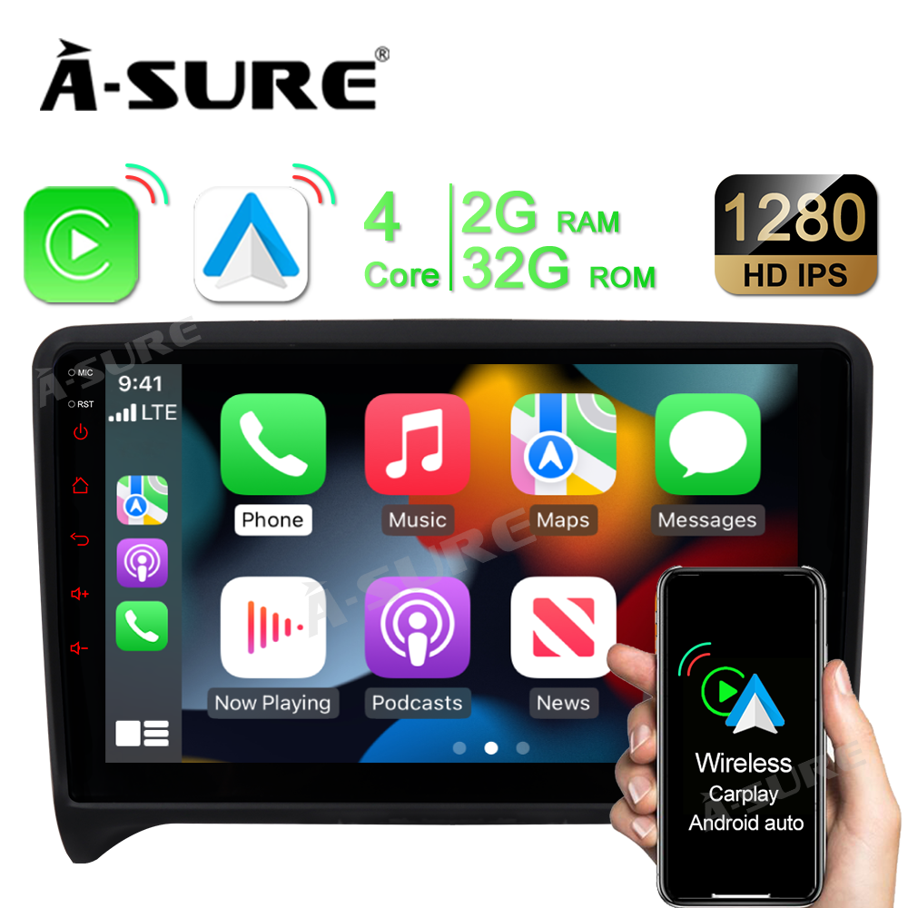 A-Sure GPS Autoradio Audi TT 9 Zoll 2+32GB CarPlay