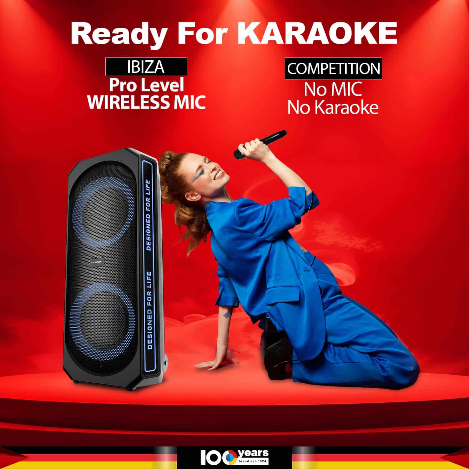 Blaupunkt Ibiza Party Speaker 180W mit Mikrofon