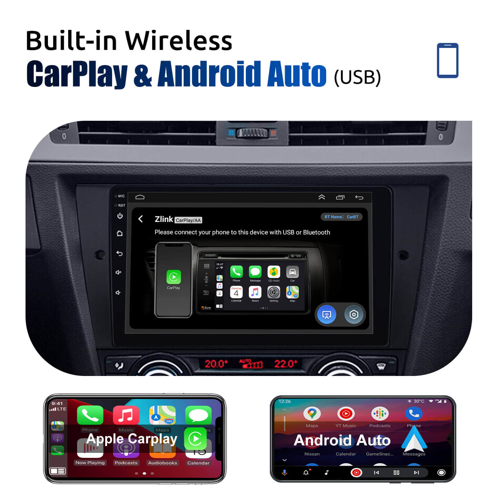 ESSGOO Car Stereo Autoradio BMW 3er E90-E93 9 Zoll