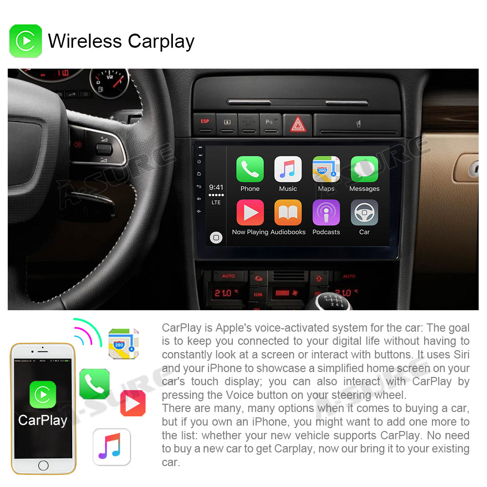 A-Sure GPS Autoradio Audi A4 6+128GB CarPlay Octa