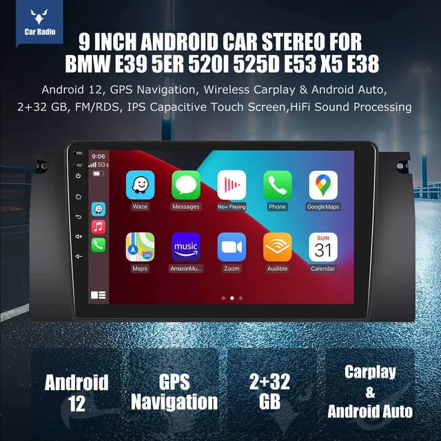 ESSGOO BMW E39 Autoradio 9 Zoll CarPlay Android Auto