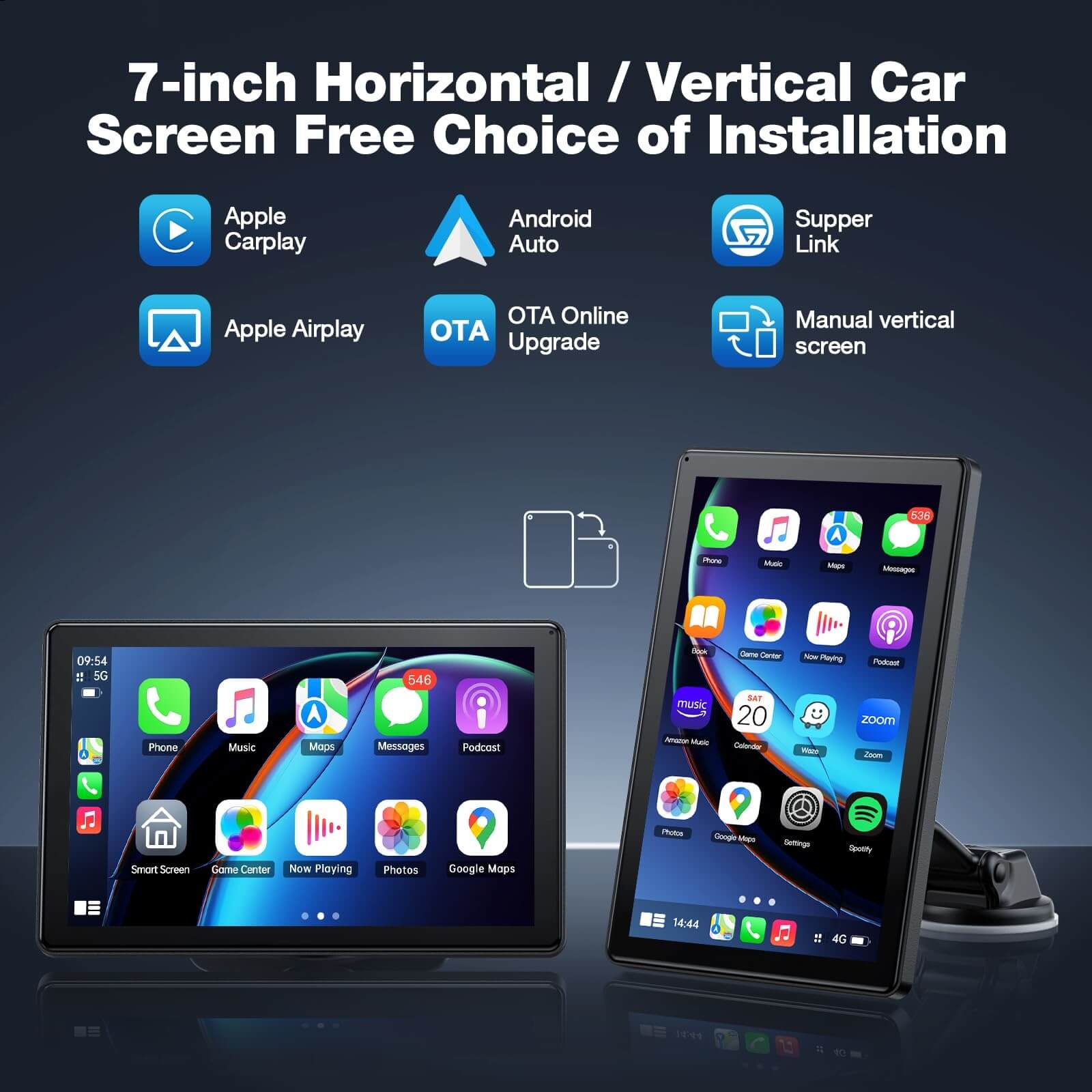 LAMTTO Carplay RC18 7 Zoll CarPlay-Display 1PACK Hochkant