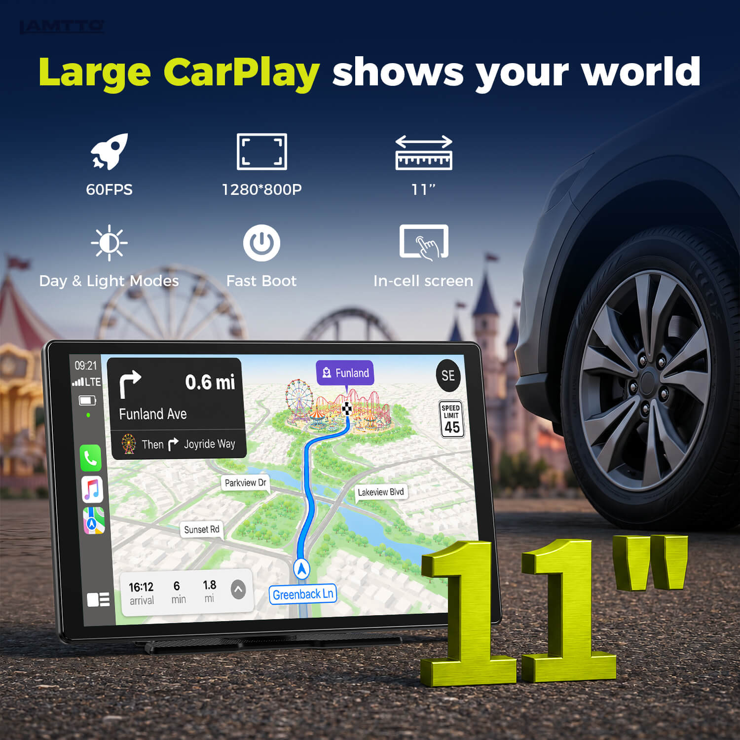 LAMTTO Carplay RC37 11 Zoll CarPlay-Display Wireless In-Cell