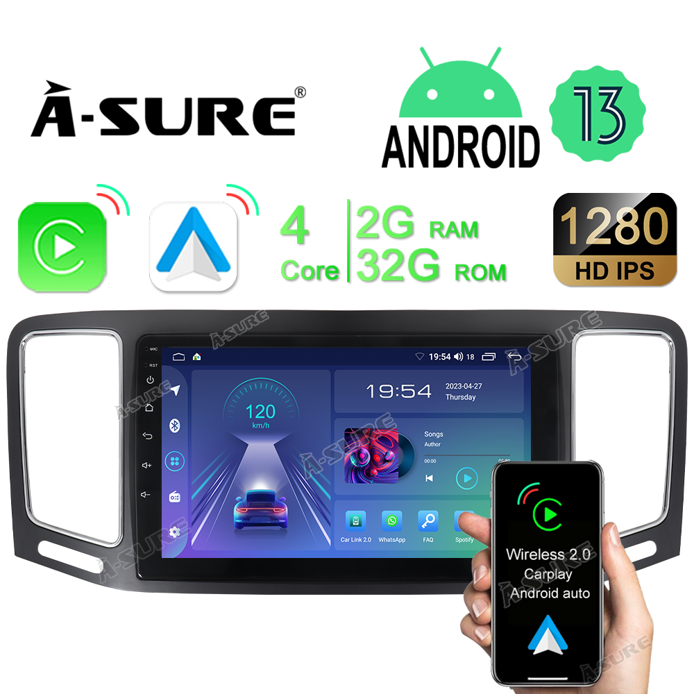A-Sure Autoradio für VW Sharan II Alhambra 2+32GB CarPlay