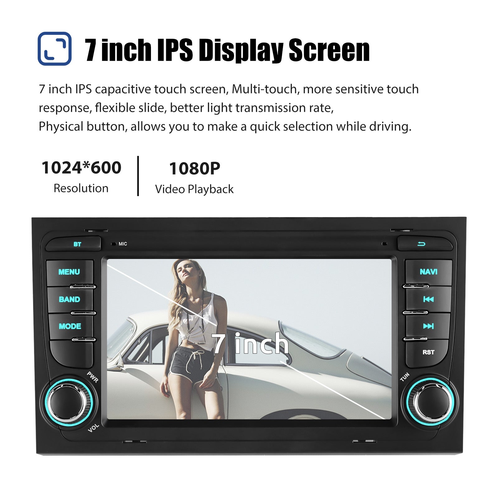 ESSGOO Car Stereo AR7001 MP5 Autoradio 7 Zoll für Audi A4