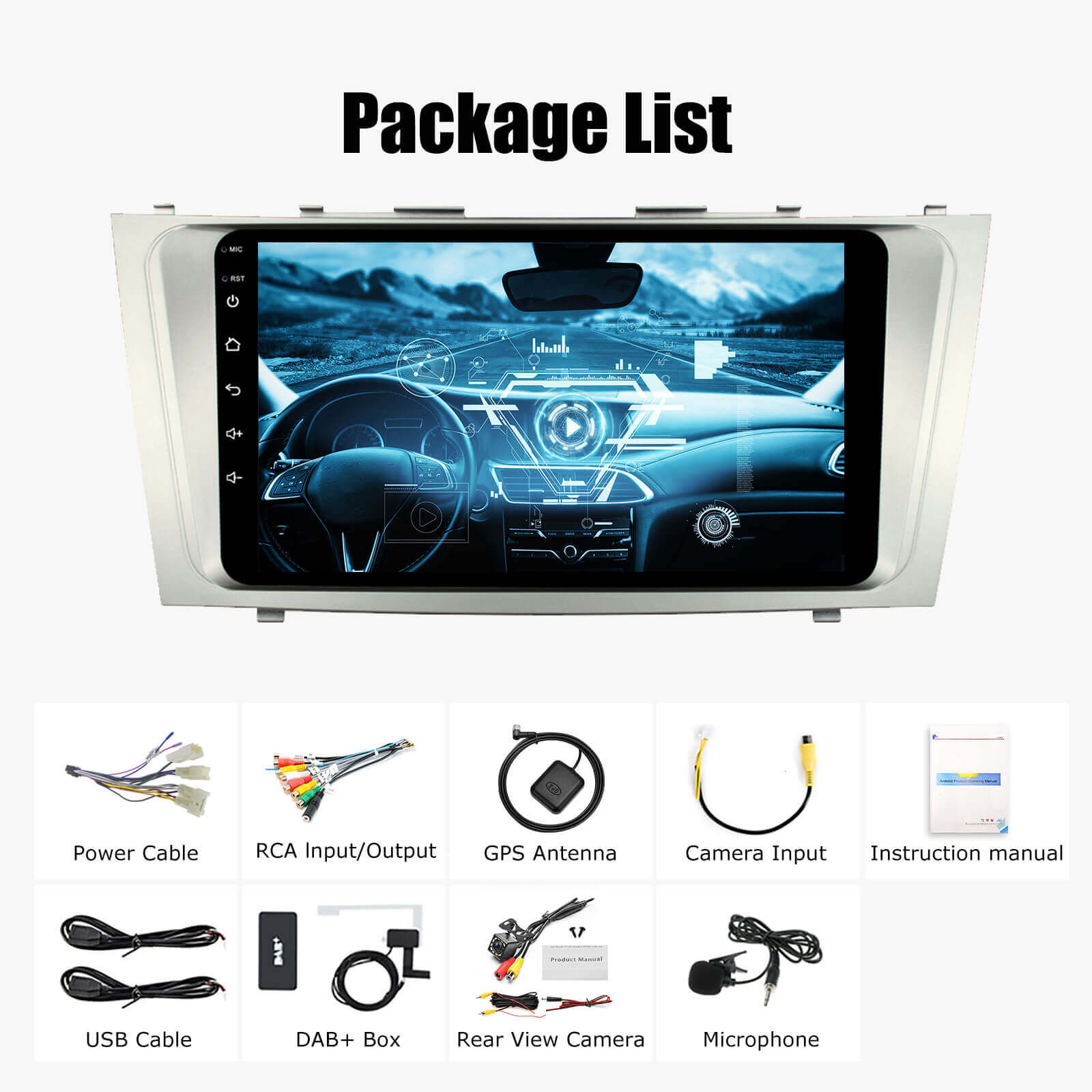 ESSGOO Car Stereo Camry Autoradio 9 Zoll Android 12 Standard