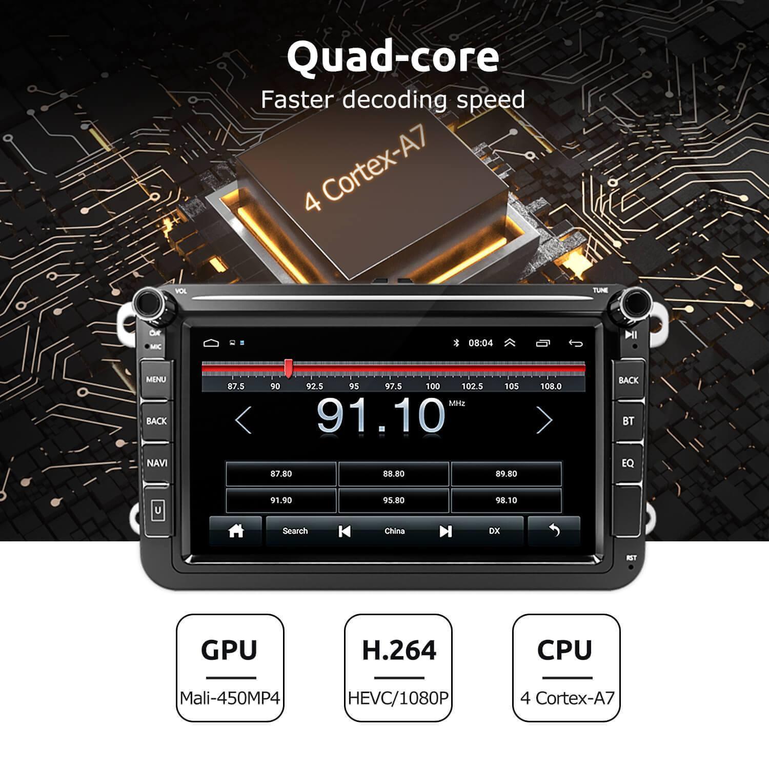 ESSGOO Car Stereo AR8001 Autoradio 8 Zoll VW Standard
