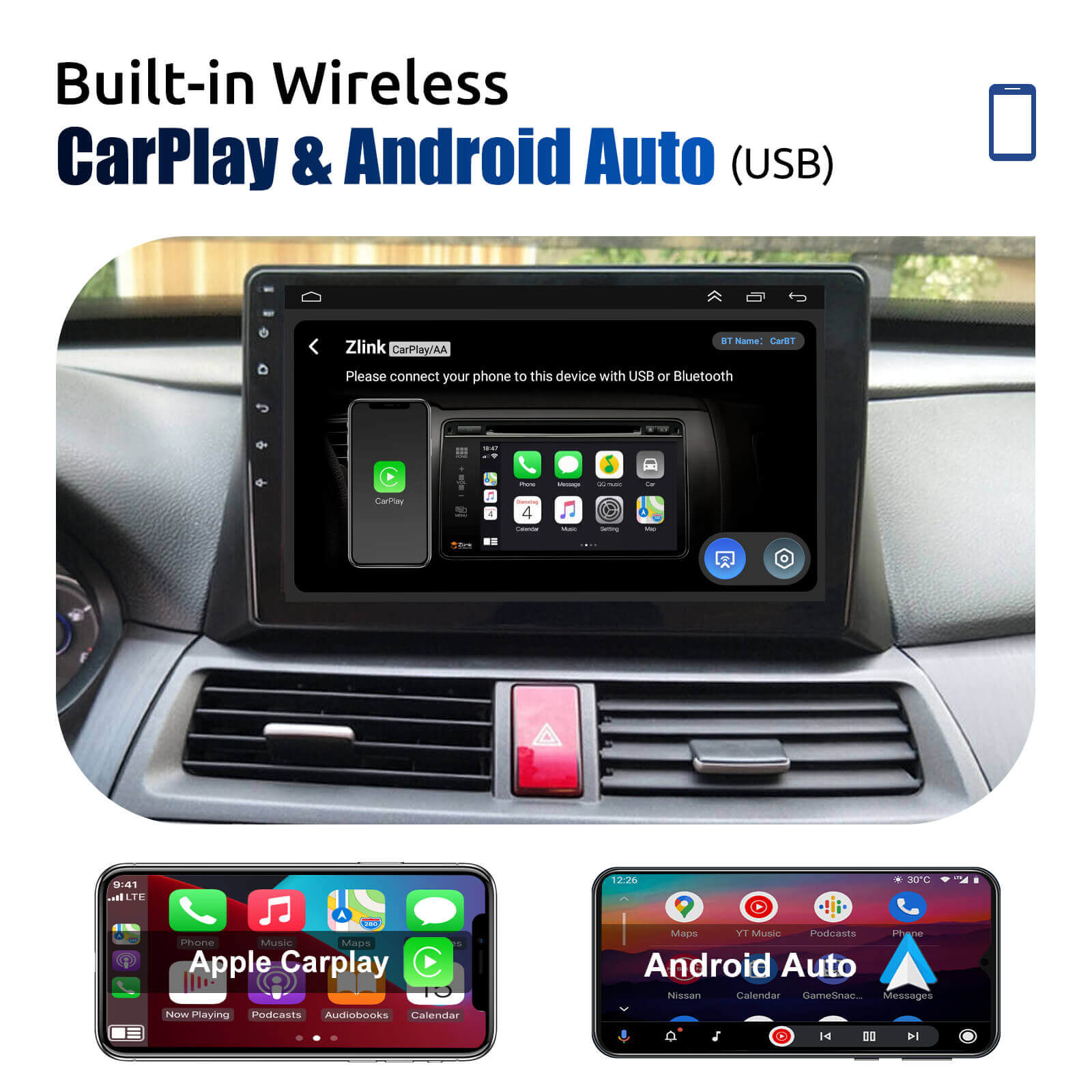 ESSGOO Car Stereo 10 Zoll Android Autoradio für Accord 2008-2013