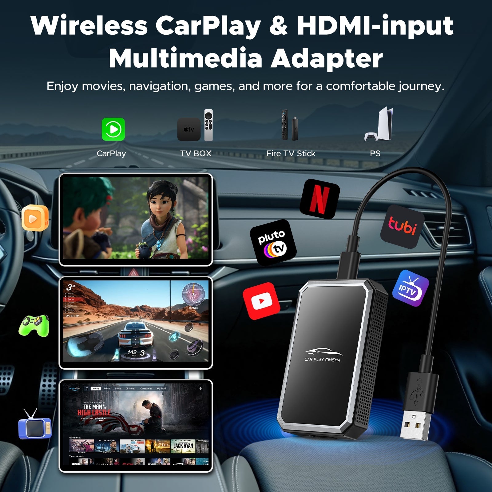 LAMTTO RC25 Car TV Mate Pro HDMI CarPlay-Adapter 1080P