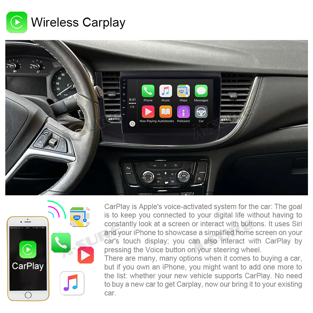 A-Sure GPS Autoradio 9 Zoll Mokka X 2017-2019 CarPlay