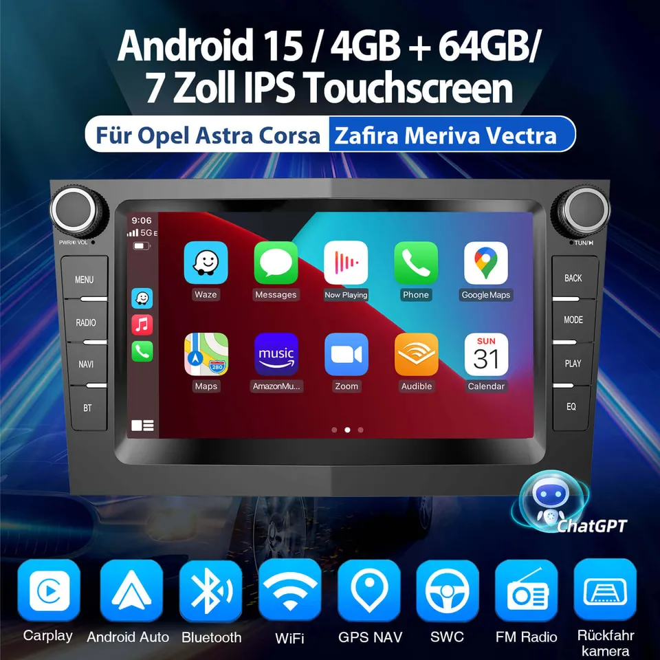 ESSGOO Car Stereo AZ0001 Autoradio 7 Zoll für Opel Android 15