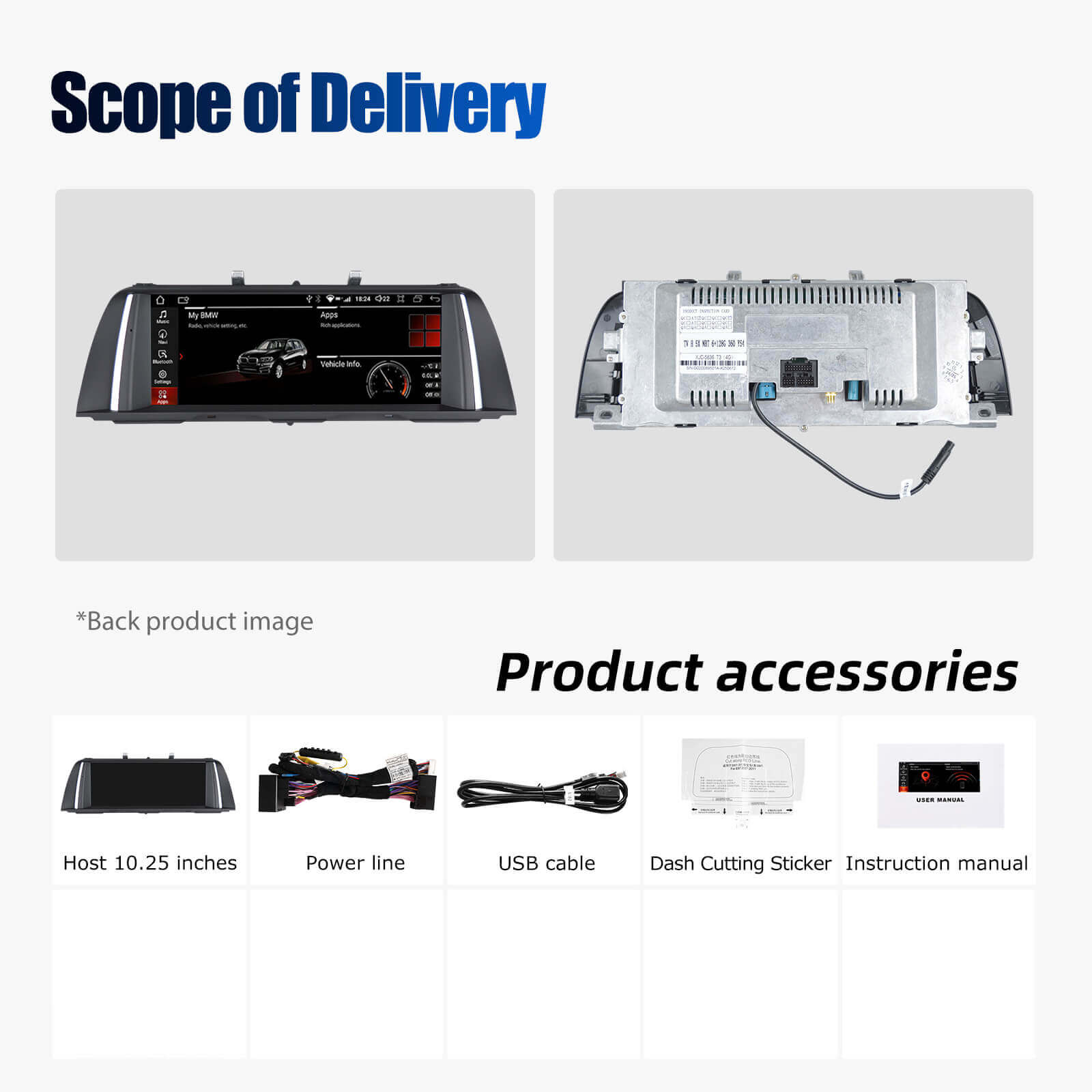 ESSGOO Car Stereo LZ0001 BMW 5er F10 Autoradio 10,25 Zoll
