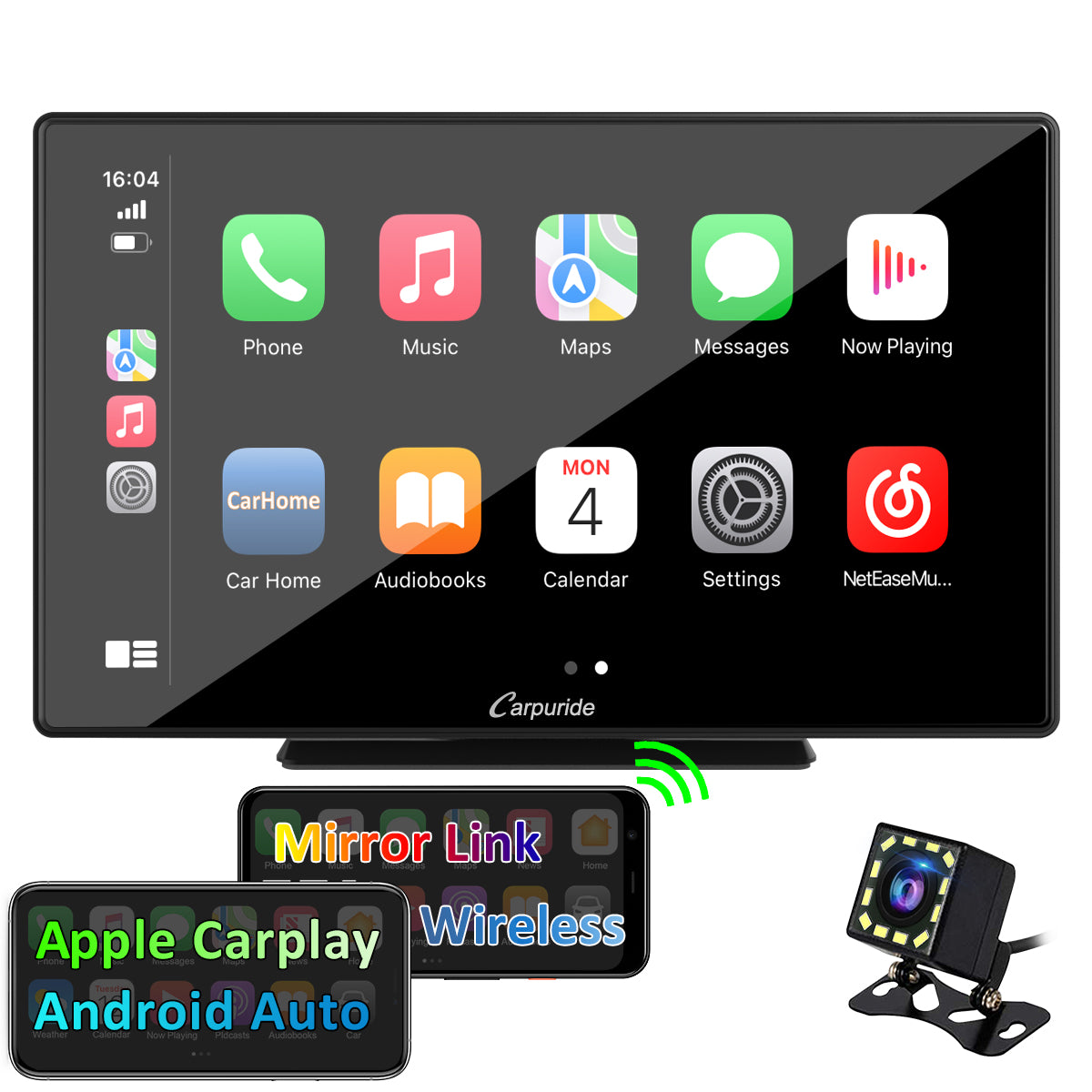 Carpuride Car Smart Stereo Display 9 Zoll Rückfahrkamera