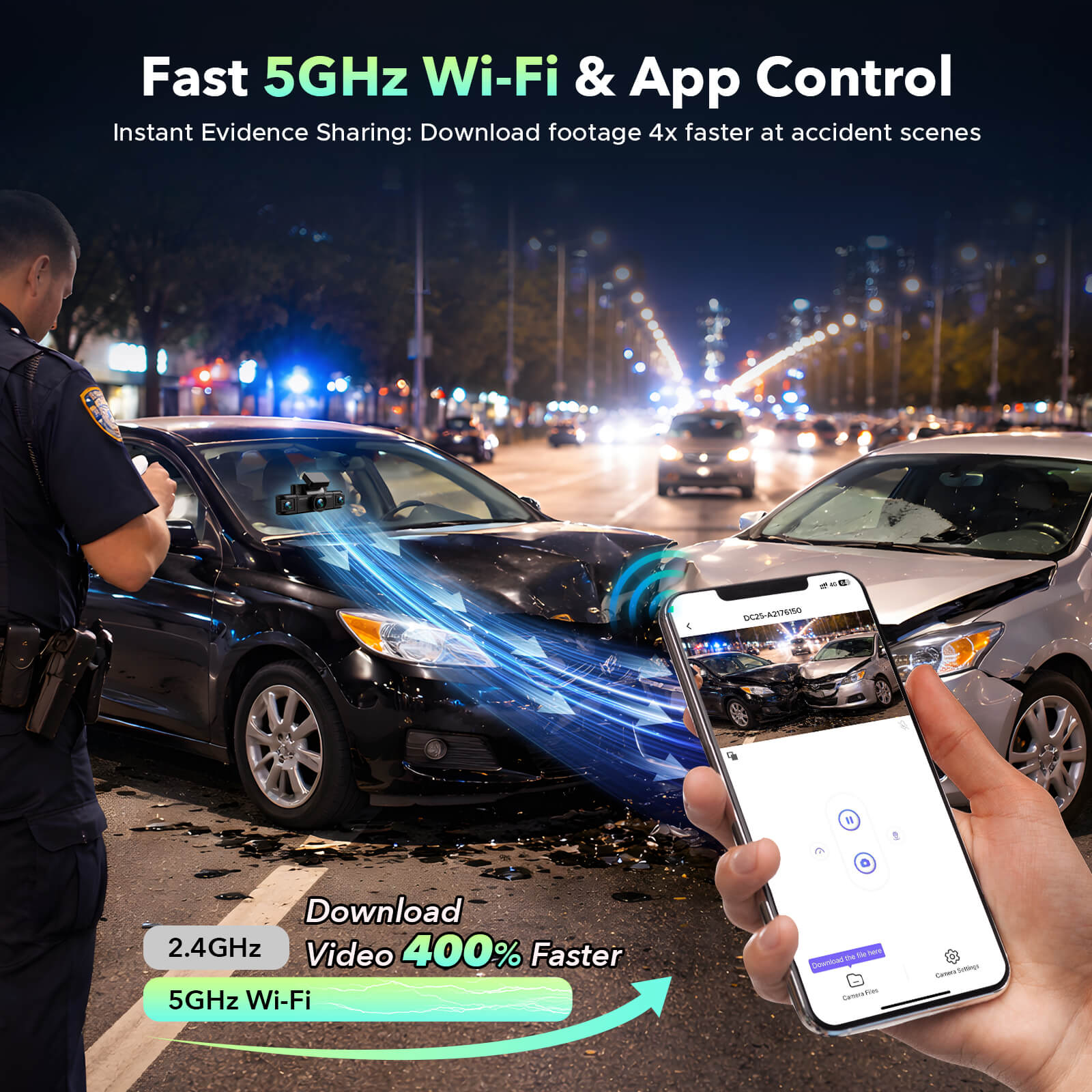 LAMTTO Dash Cam DC25 4-Kanal 360° WiFi Dashcam