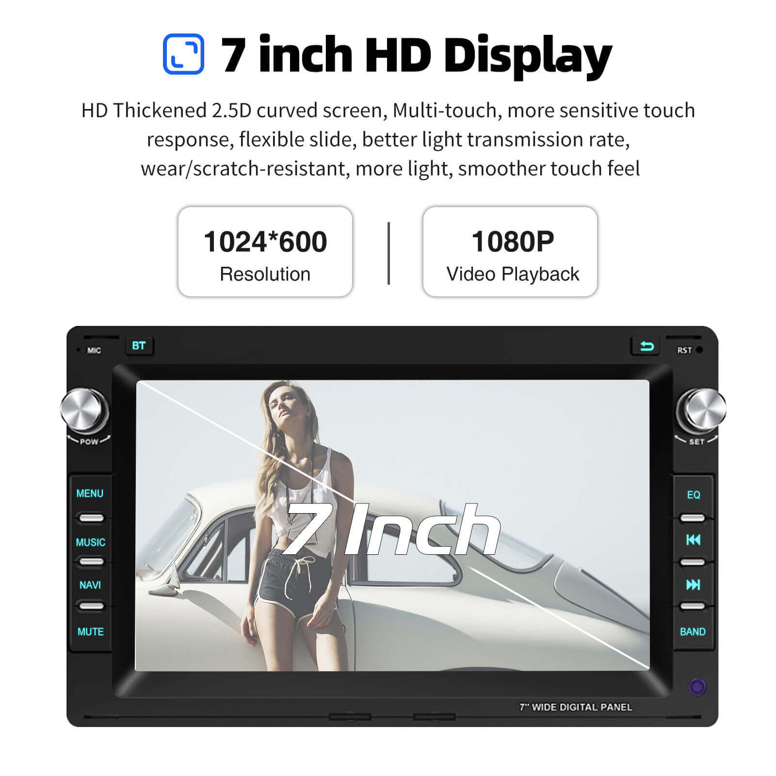 ESSGOO Car Stereo AR7001 Autoradio 7 Zoll für Golf 4