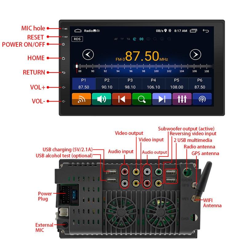 ESSGOO Car Stereo 7-Zoll Autoradio Android 10 für Nissan Toyota