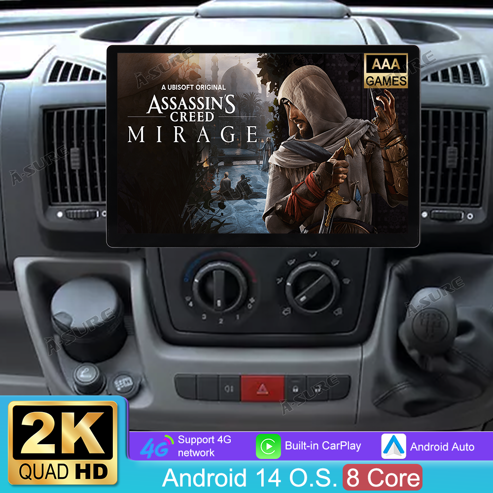 A-Sure GPS Autoradio 13,1 Zoll Android 14 Ducato Boxer 4+64GB
