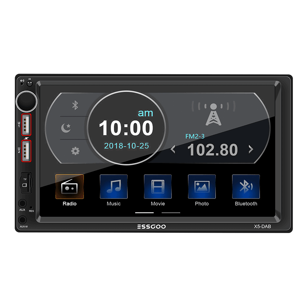 ESSGOO Car Stereo X5 2-DIN Autoradio DAB+ Bluetooth